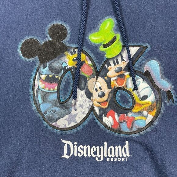 Disney Hoodie Mens Medium Blue 2006 Disneyland Cartoon Y2K - Picture 2 of 11